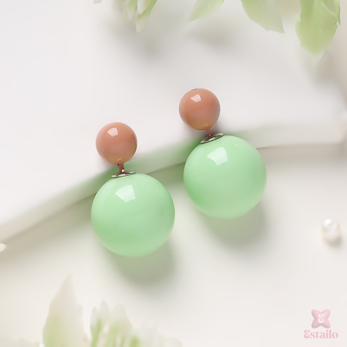 Emerald Pearl Drop Earrings