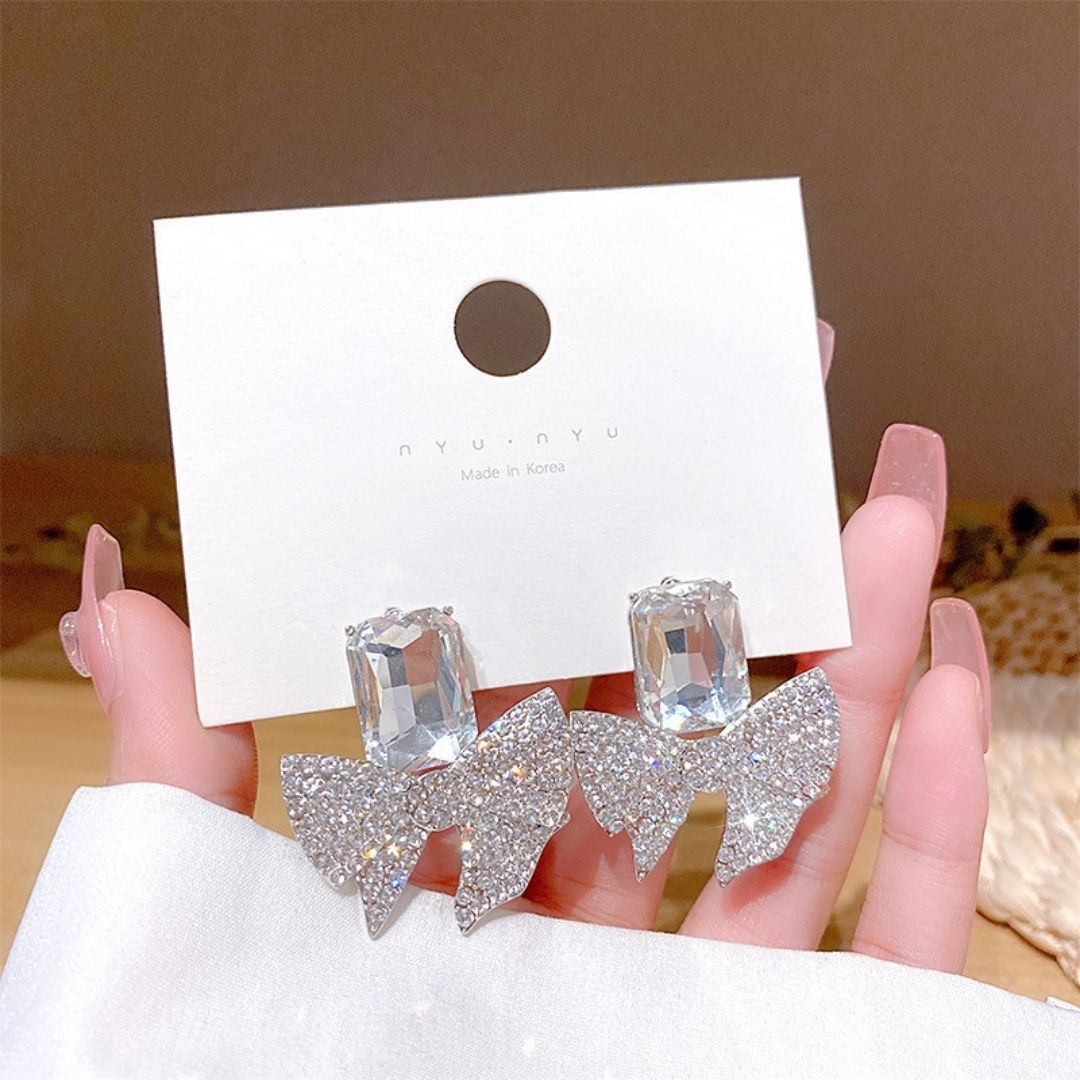 Stardust Bow-Tie Drop Earrings