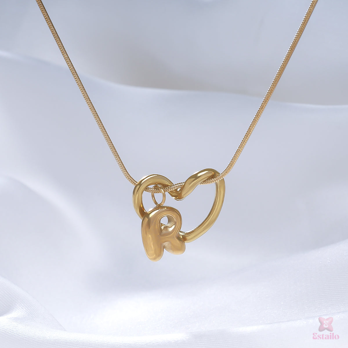 Elegant Initial Heart Necklace