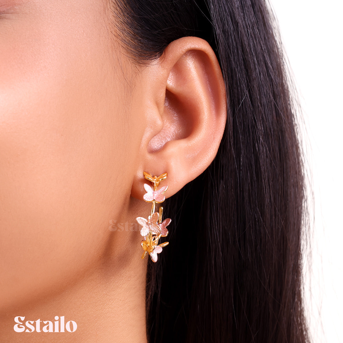 Gilded Chrysalis Hoops Earring