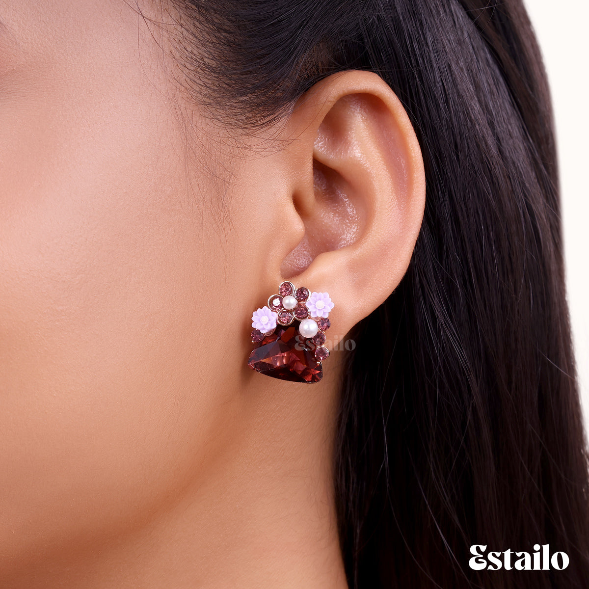 Floral Pearl Studs Earring