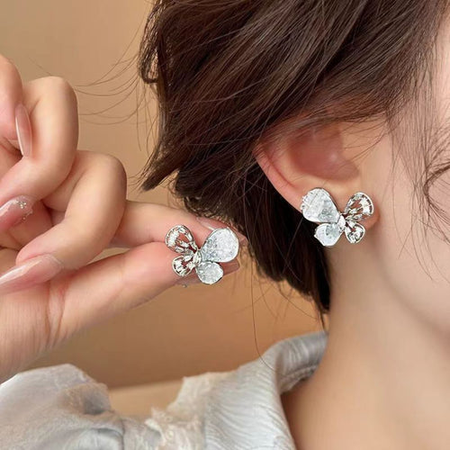 Silver Bow Knot Earrings