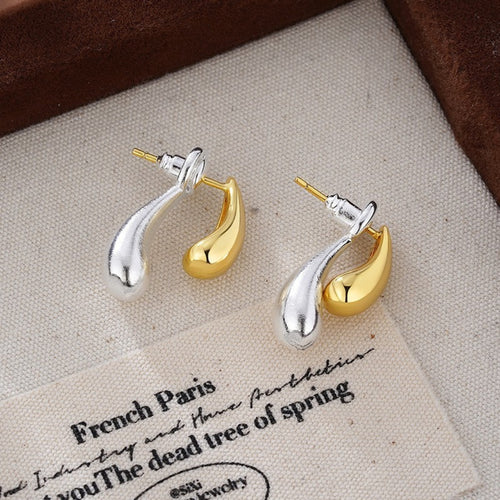 Sculpted Bi-Color Studs Earring