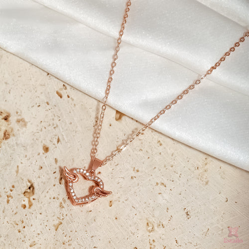 Winged Heart Choker Necklace