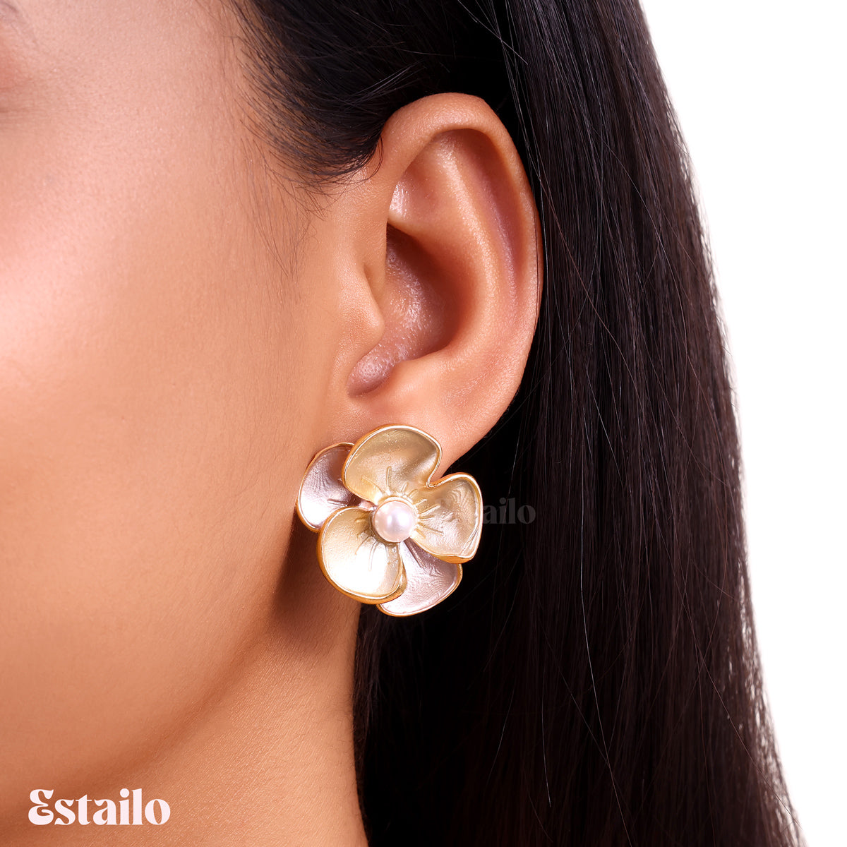 Gilded Iris Studs Earring