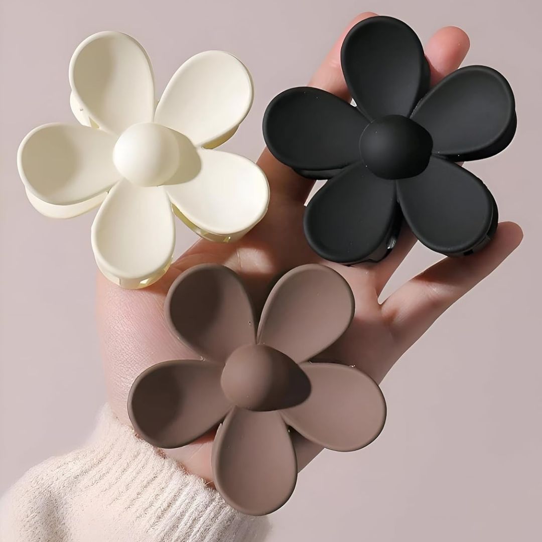 Matte Flower Claw Clips