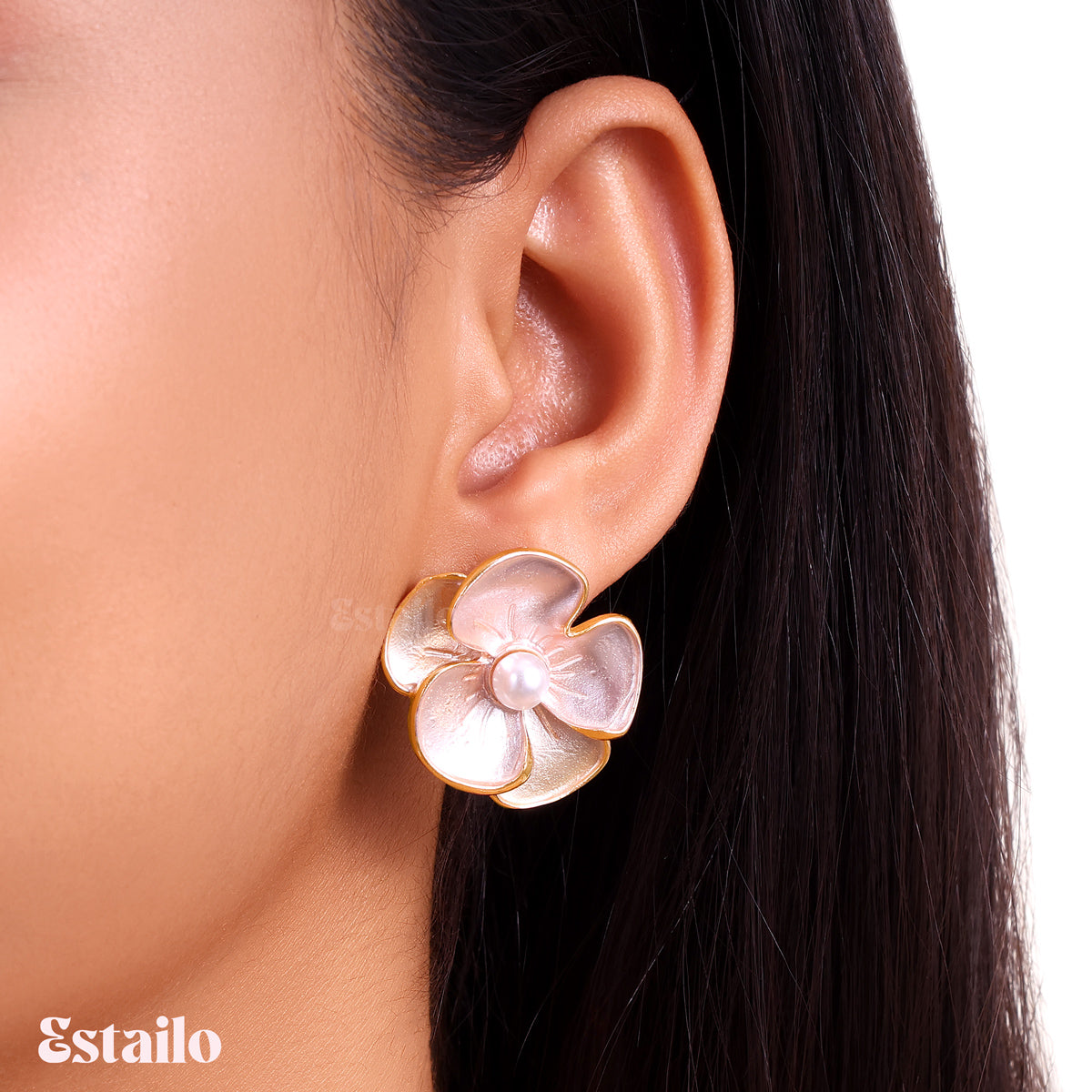 Blush Magnolia Studs Earring