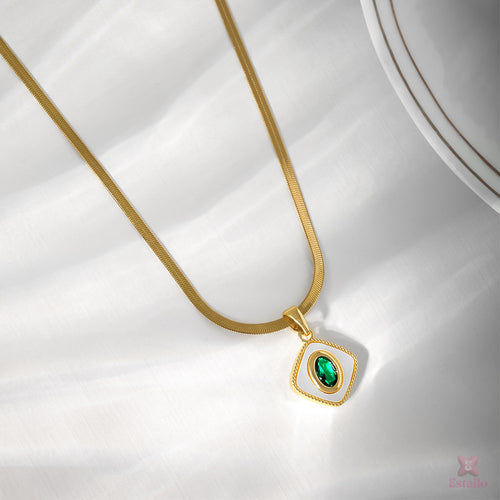 Emerald Square Necklace