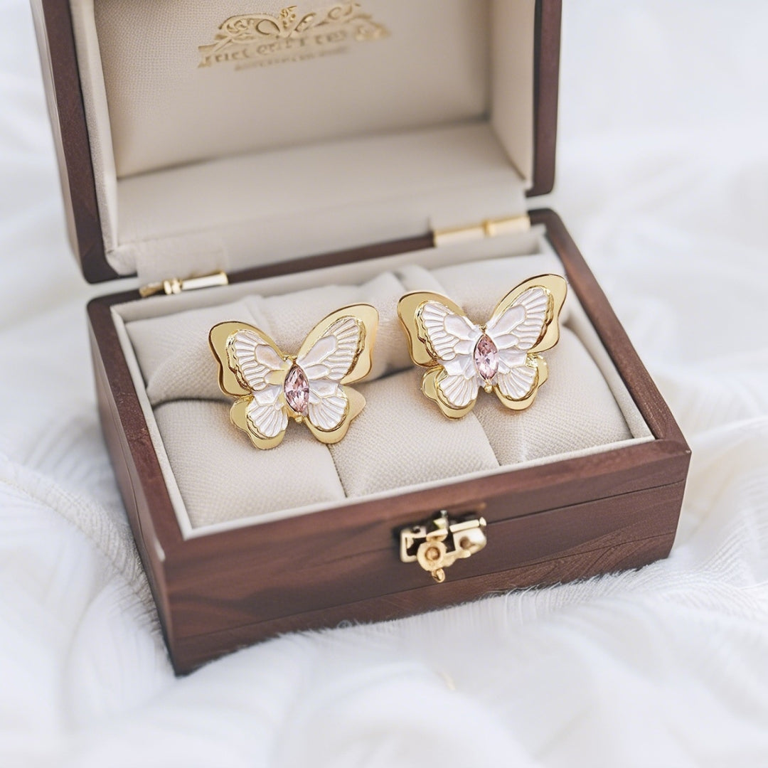 Golden Flutter Studs Earring