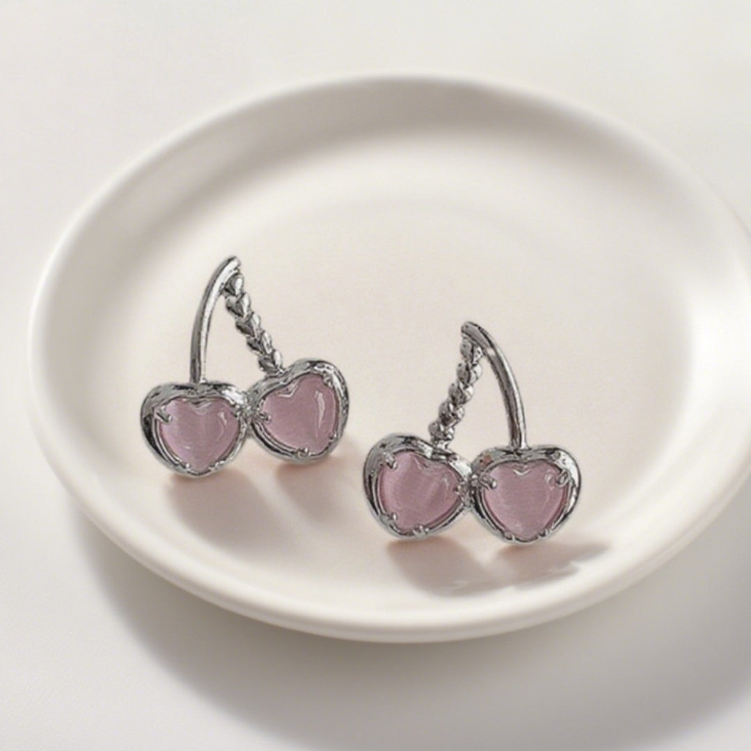Pink Blossom Cherries Earrings