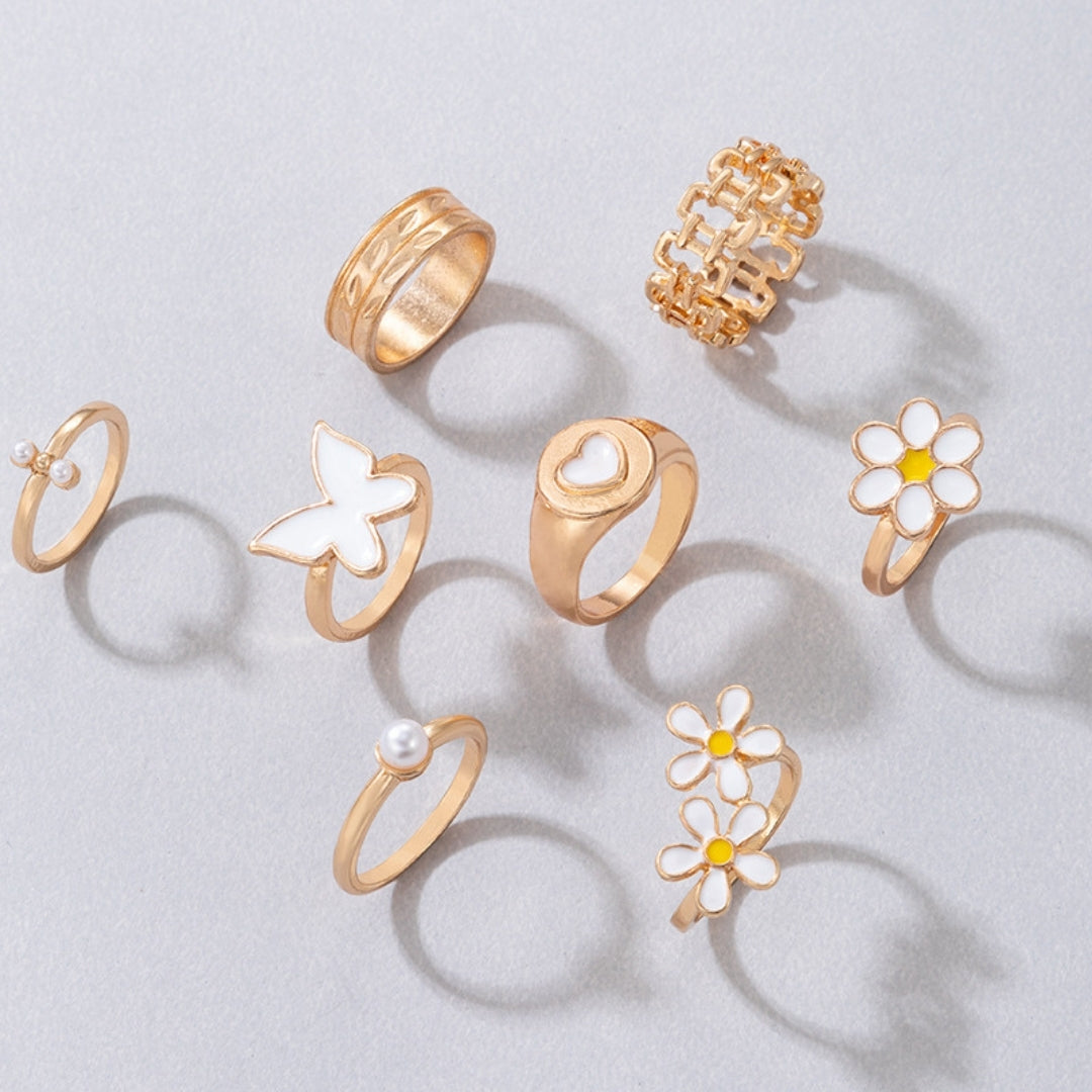 Butterfly Kisses & Petal Ring Set