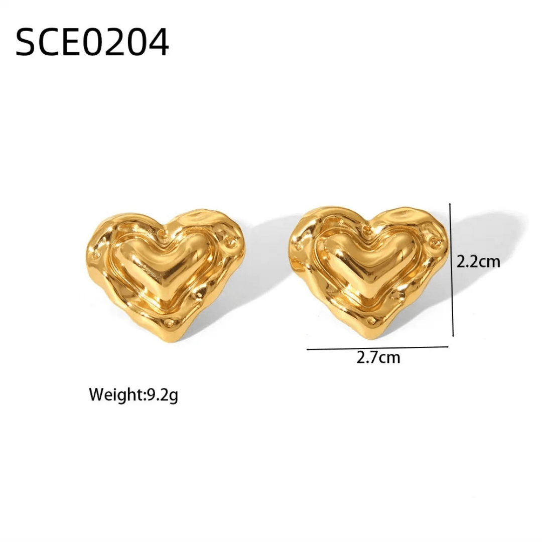 Golden Heart Earrings