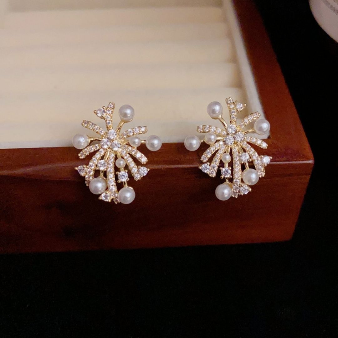 Golden Aster Blooms Earrings