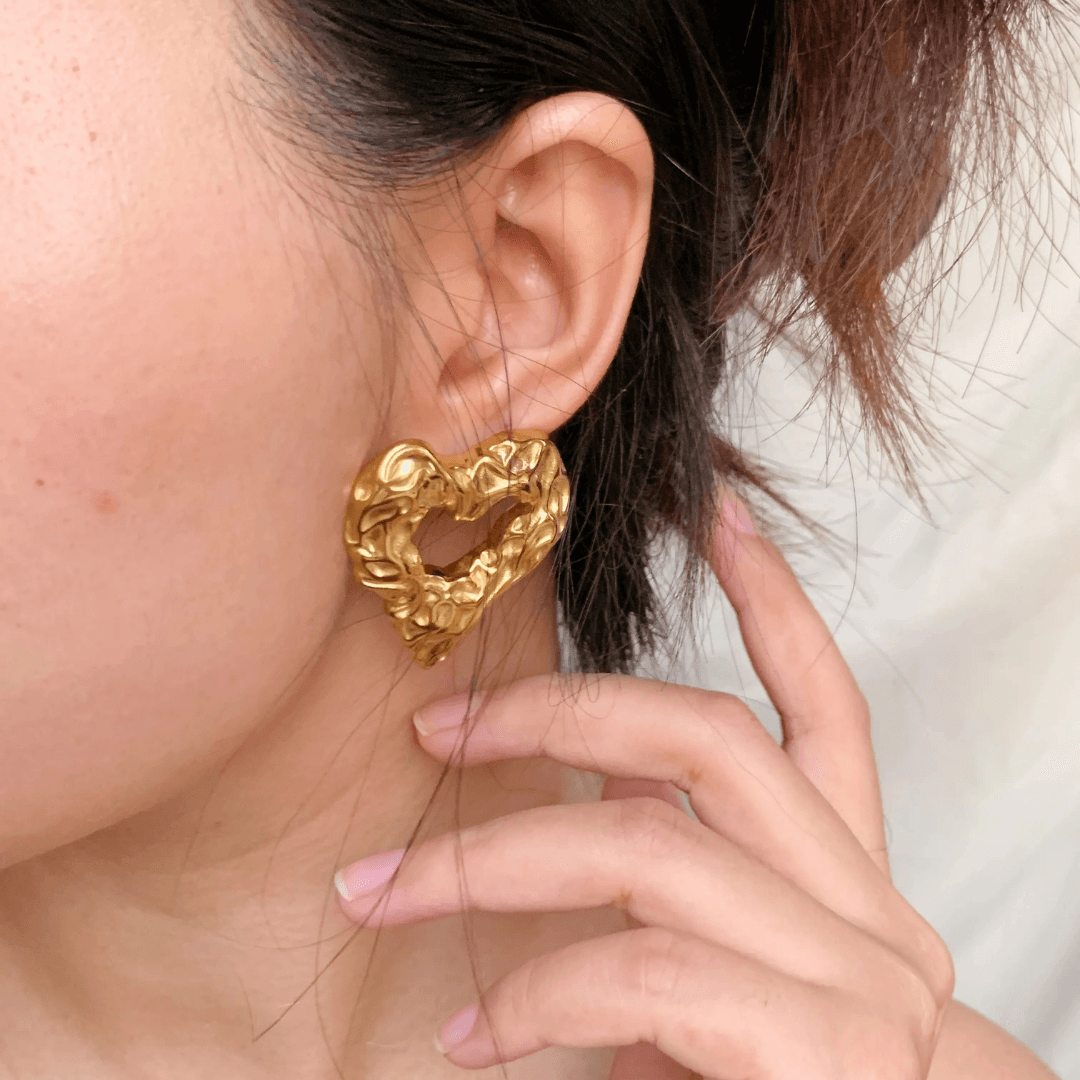 Golden Heart Earrings