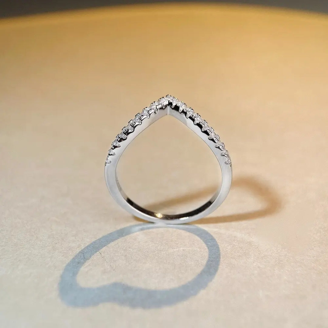 V-Shaped Sparkle Ring