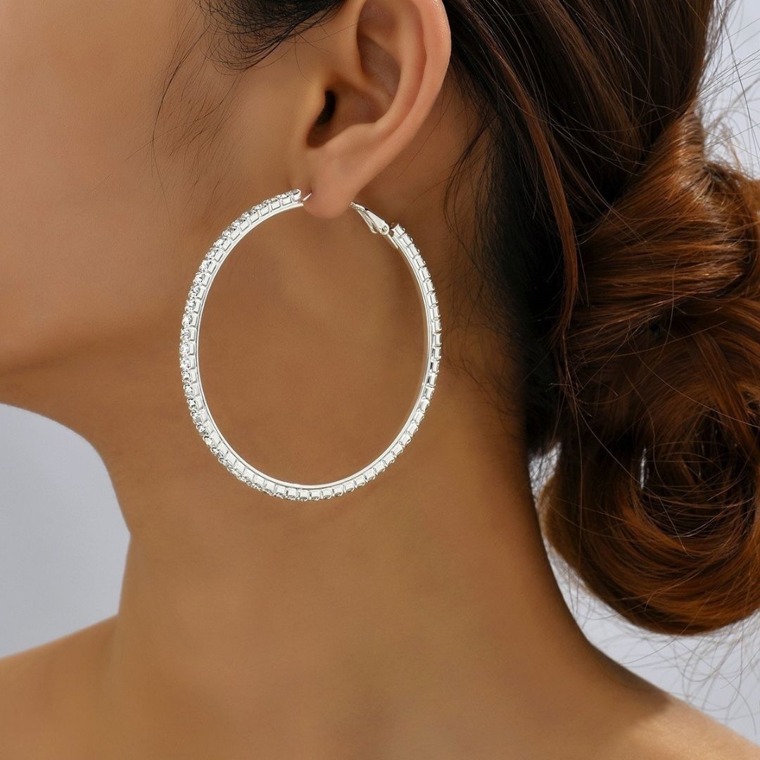 Dazzling Pave Hoop Earrings