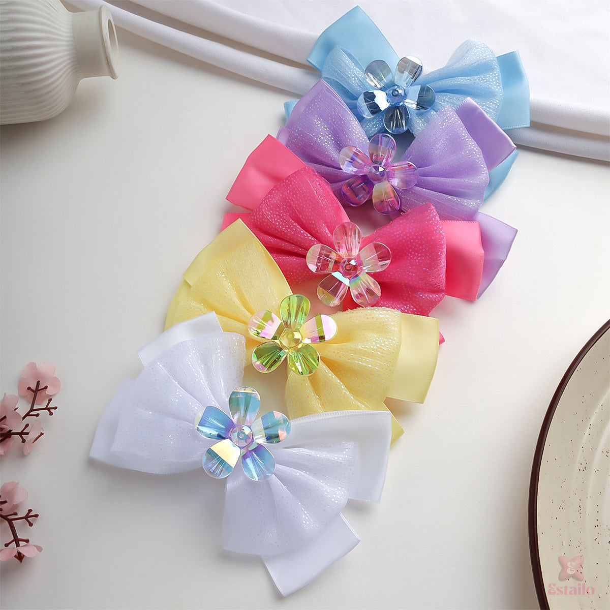 Whimsical Flower Hair Bows (pack of 1)