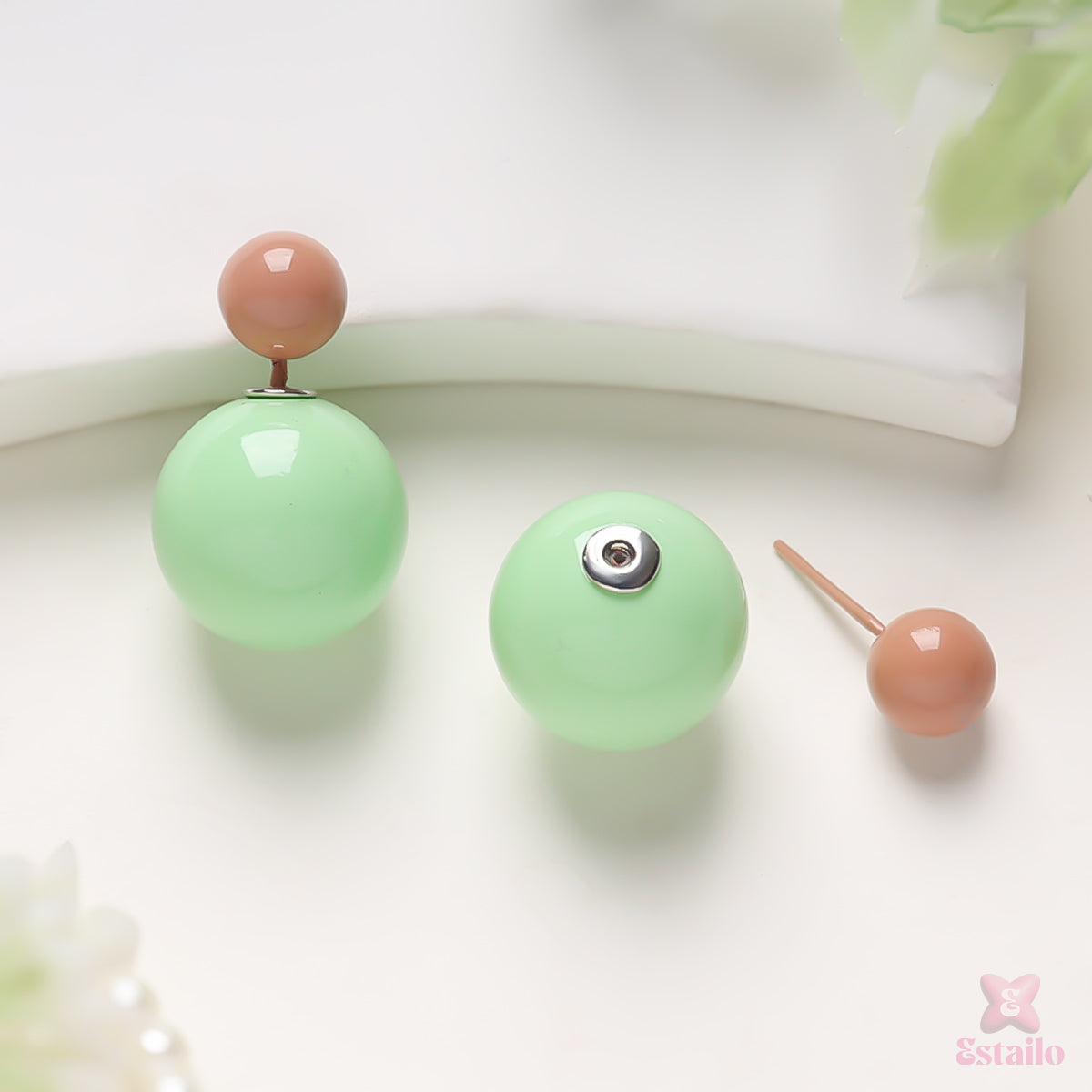 Emerald Pearl Drop Earrings