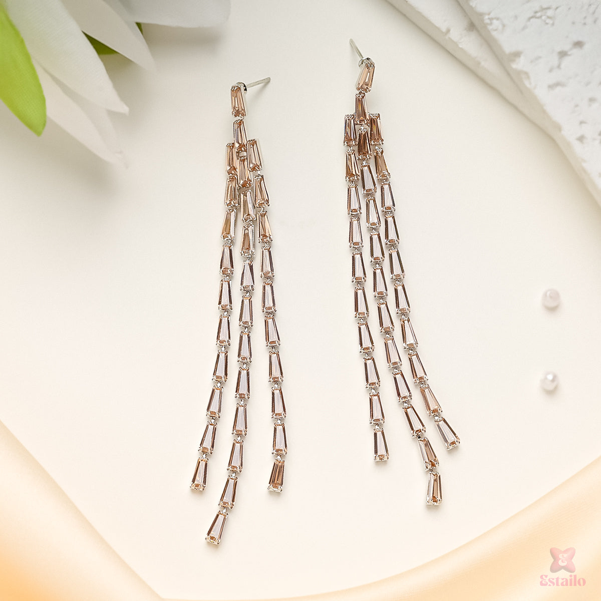Shimmering Tassel Drop Earrings