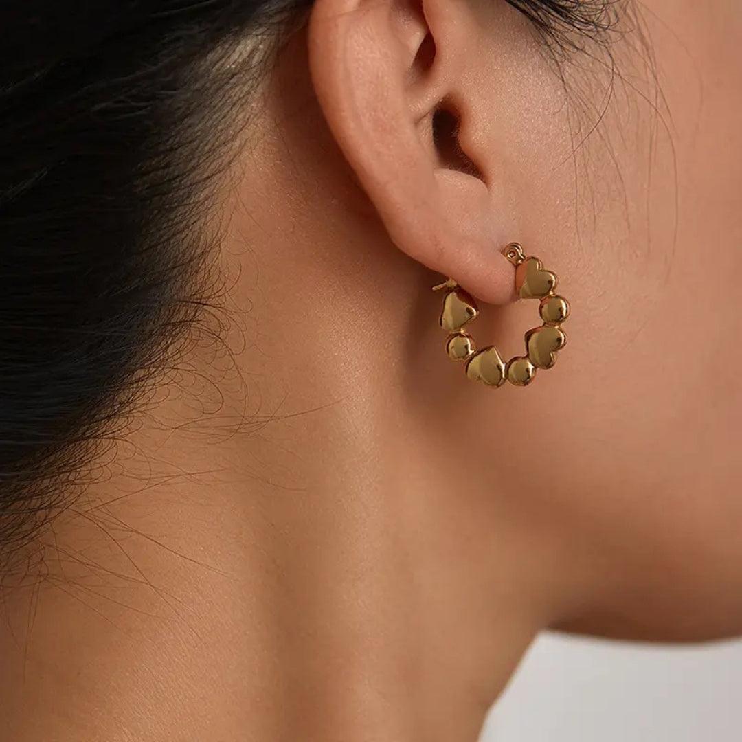 Charming Drop Hoops Earrings