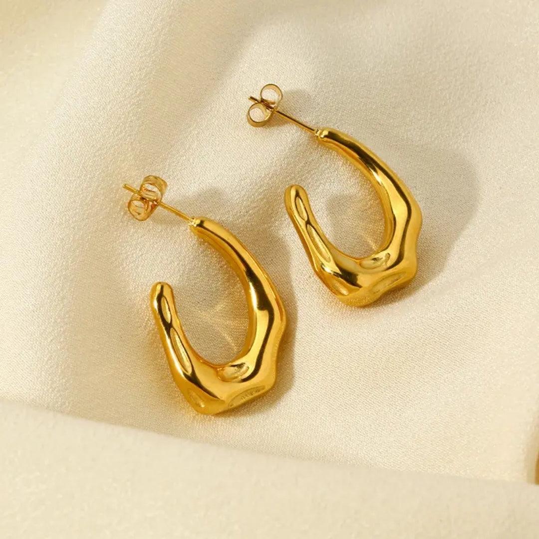 Golden Twilight Hoops Earrings