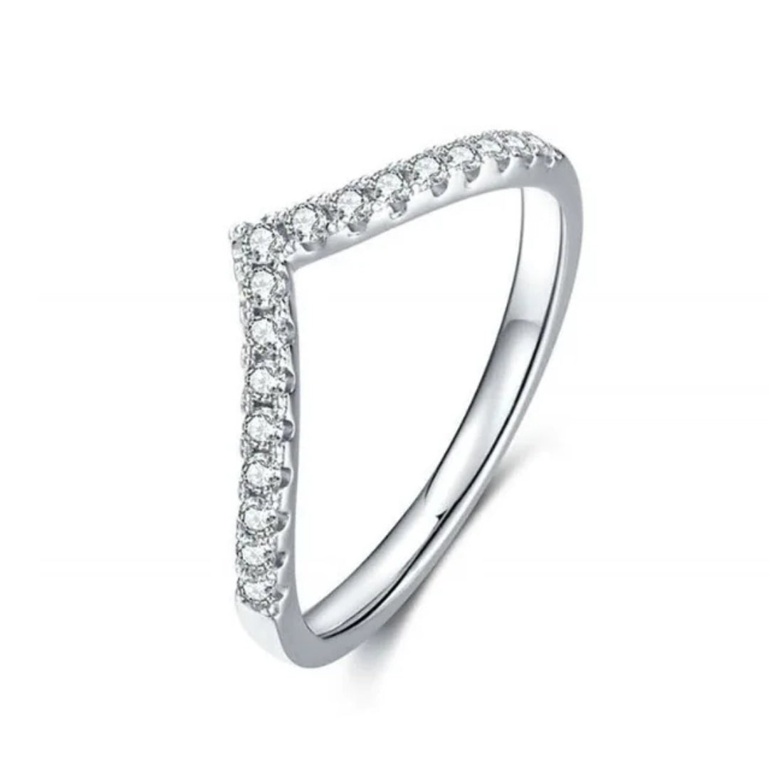V-Shaped Sparkle Ring