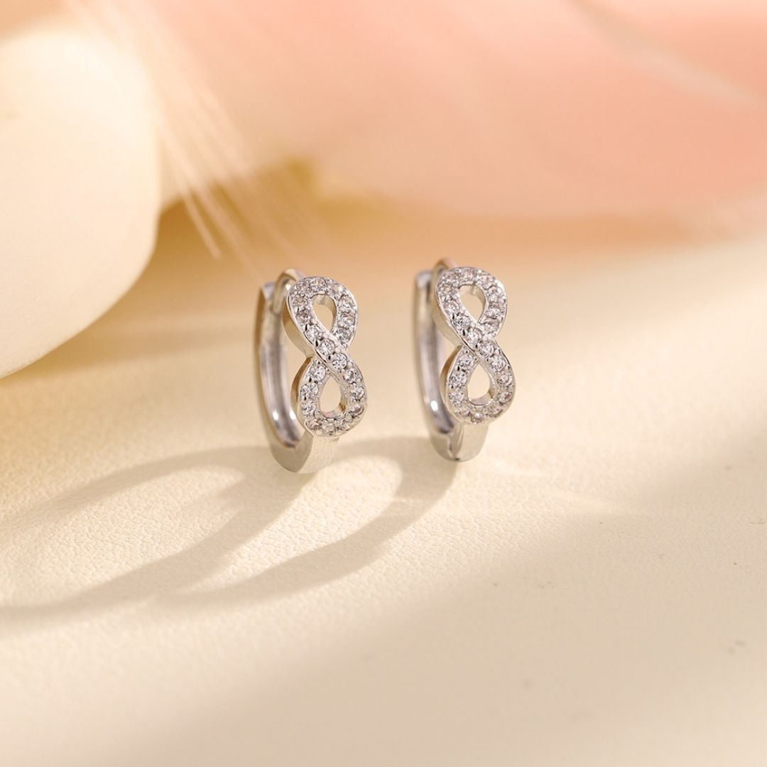 Sterling Infinity Hoops Earrings