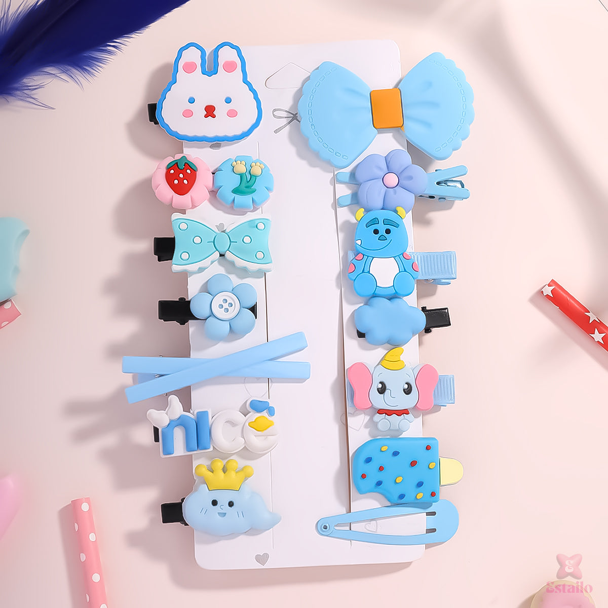 BabyBlue Bliss Hair Clips Combo for Kids
