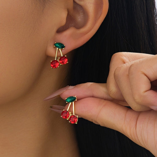 Cherry Glint Studs Earrings