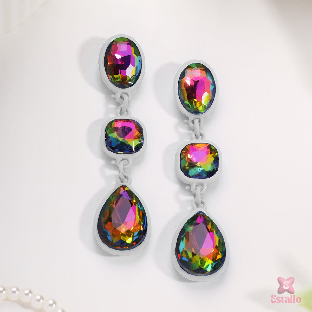 Shimmering Statement Dangles Earring