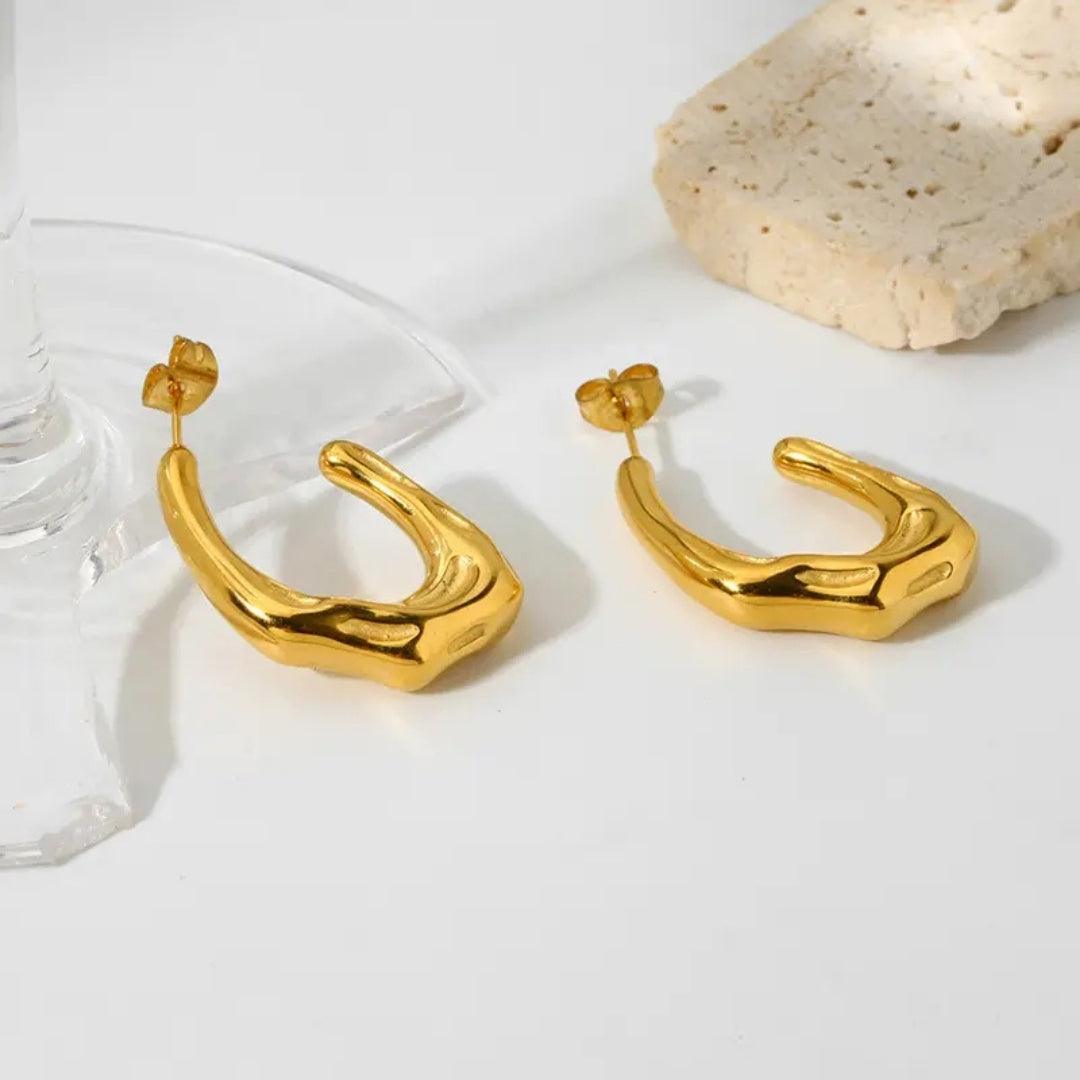 Golden Twilight Hoops Earrings