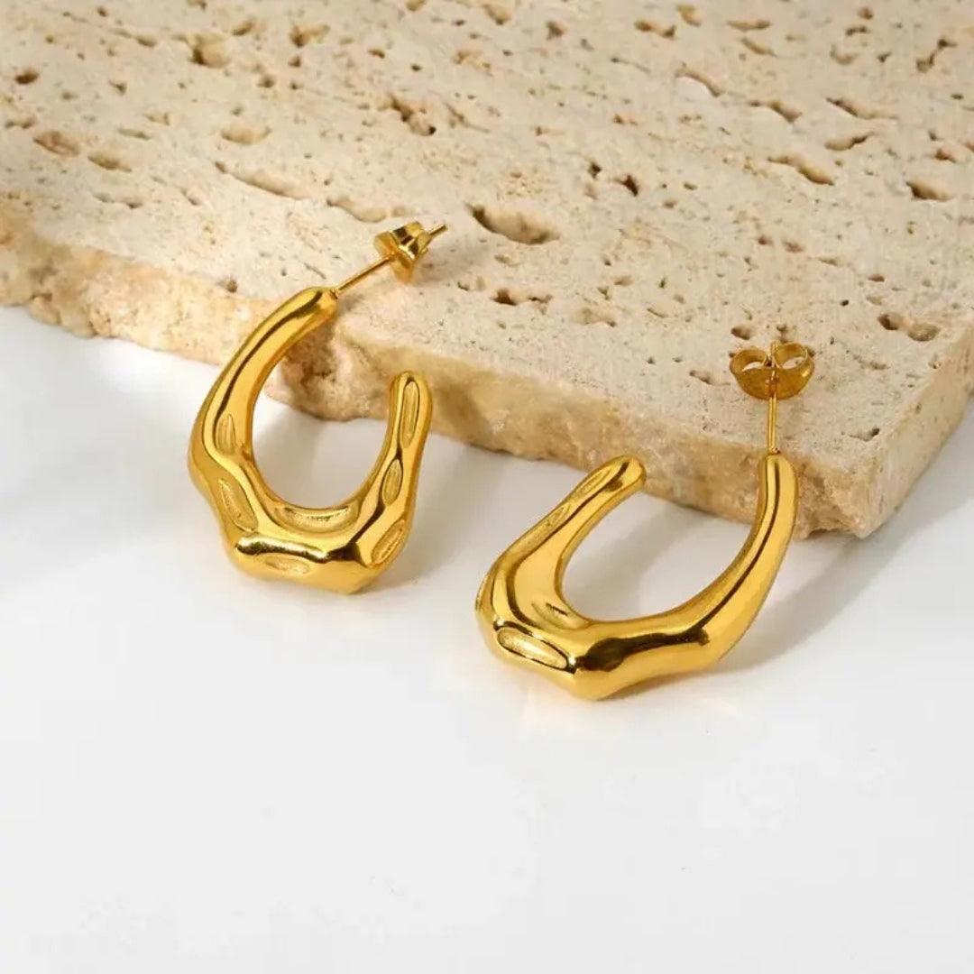 Golden Twilight Hoops Earrings