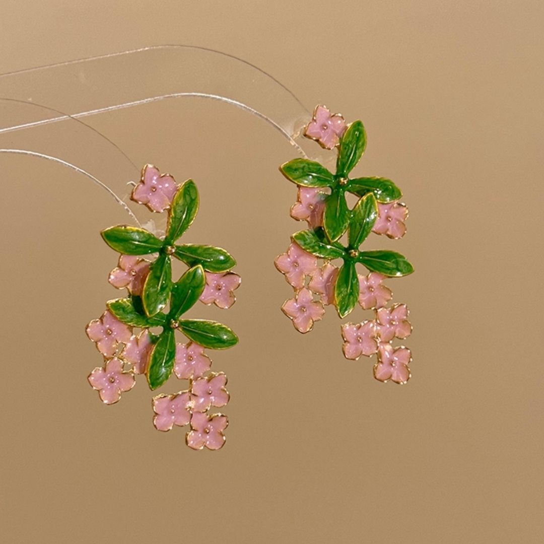 Rose Blush Foliage Drops Earrings