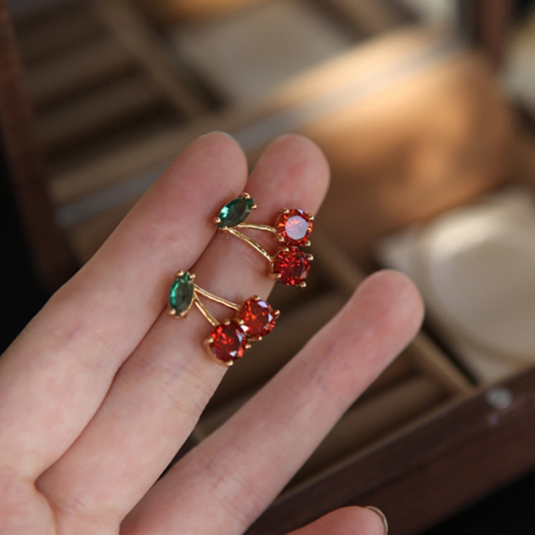 Cherry Glint Studs Earrings