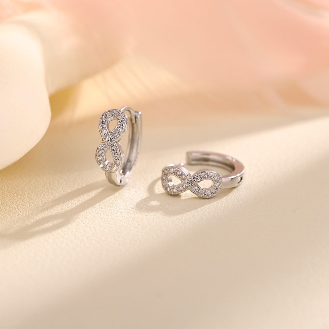 Sterling Infinity Hoops Earrings