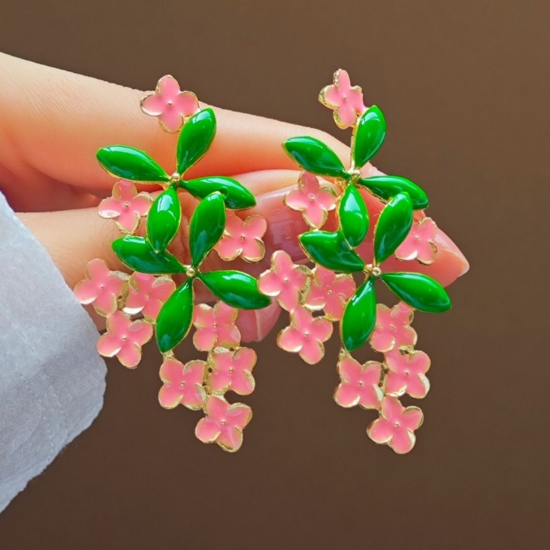 Rose Blush Foliage Drops Earrings