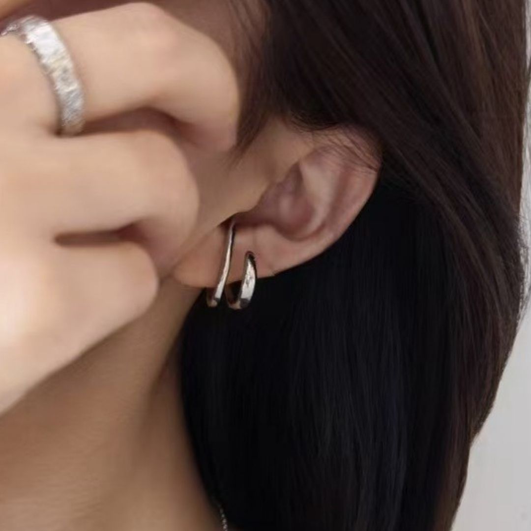 Vibe Spiral Huggies Earcuff Earrings (Single)