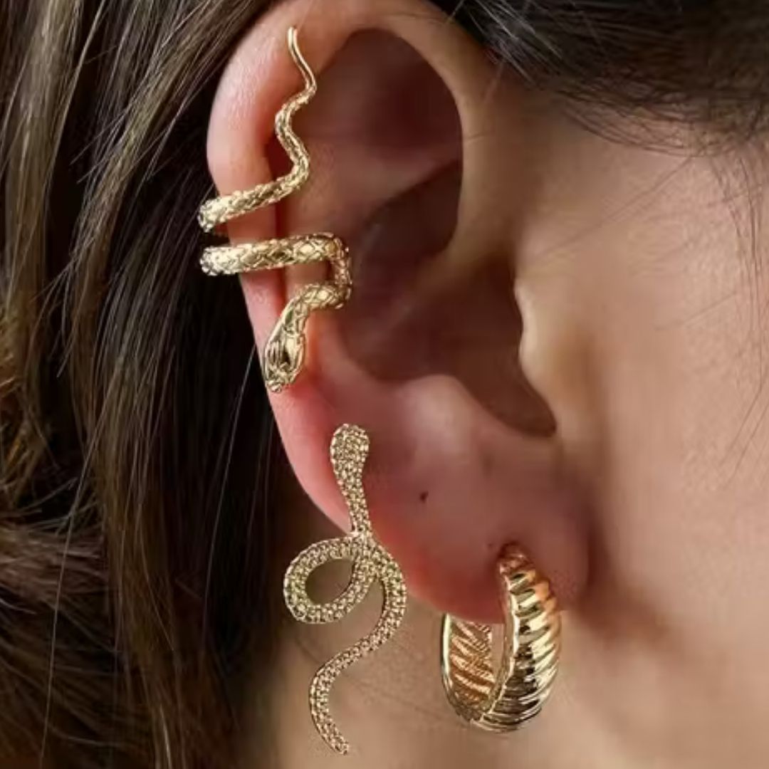 Gold Snake Ear Cuff (Single ear)