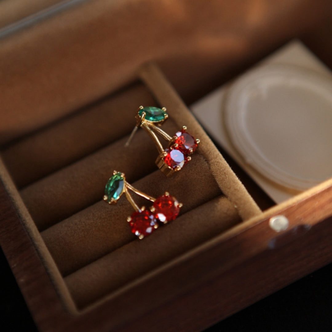 Cherry Glint Studs Earrings
