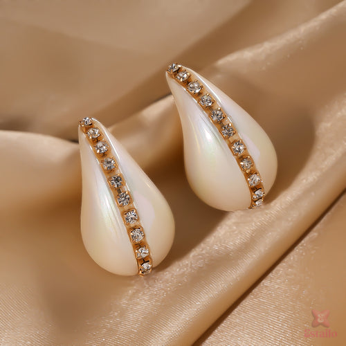 Tear Drop Luxe Stud Earrings