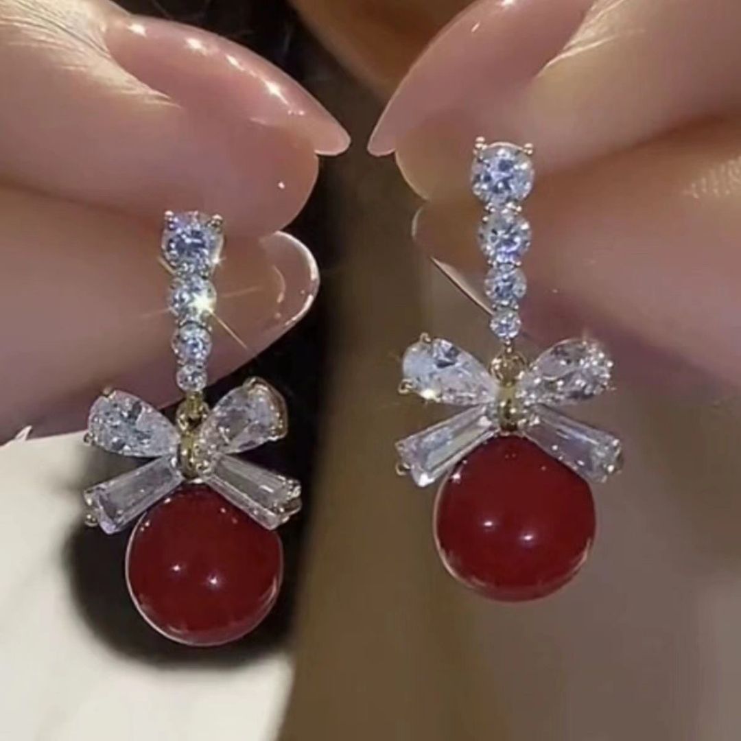 Sparkling Petal Charm Earrings