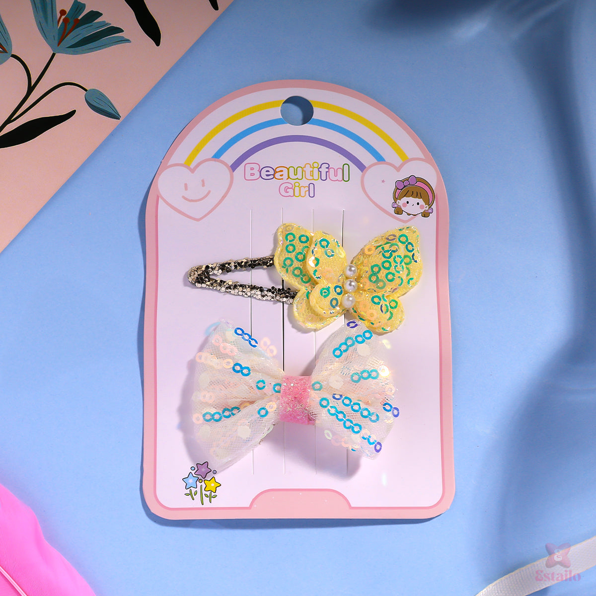 Fluttery Bow Clips