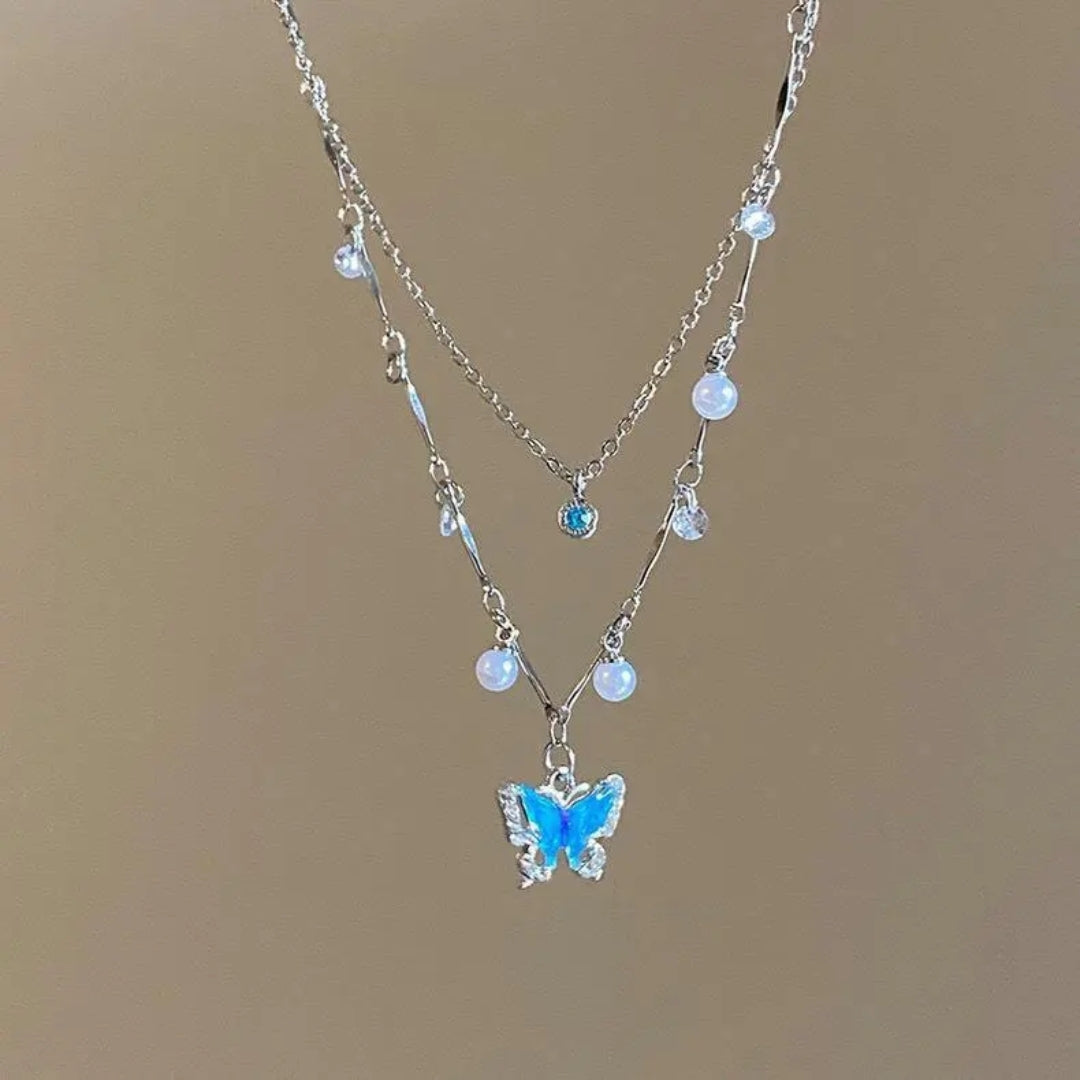 Pearl & Butterfly Chain Necklace