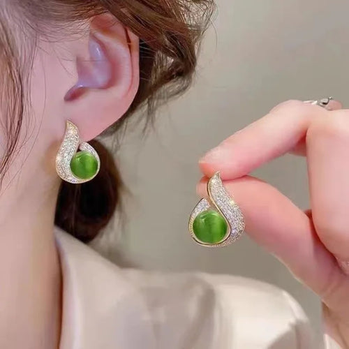 Green Envy Pavé Earrings