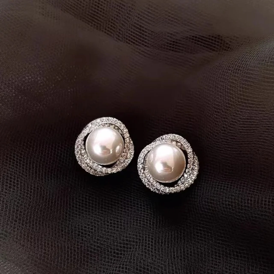 Halo Pearl Studs Earrings