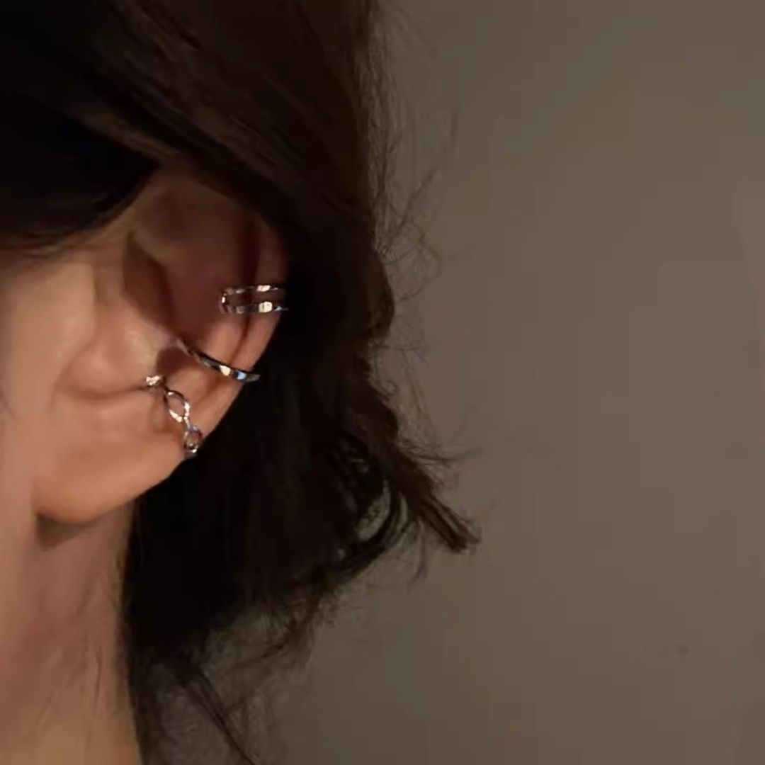 Bold Curve EarCuff Trio Earrings (Single Ear)