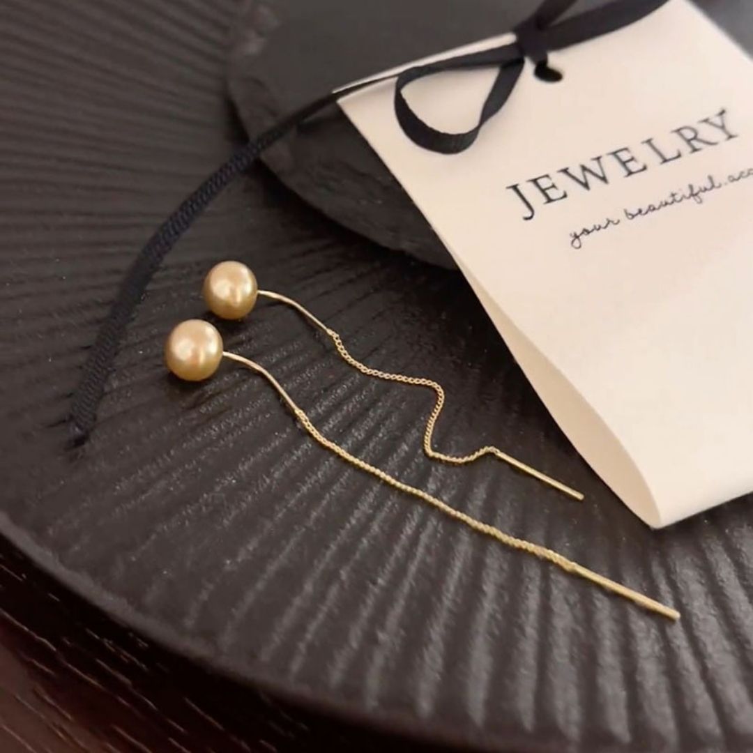 Golden Orbit Tassels Earrings