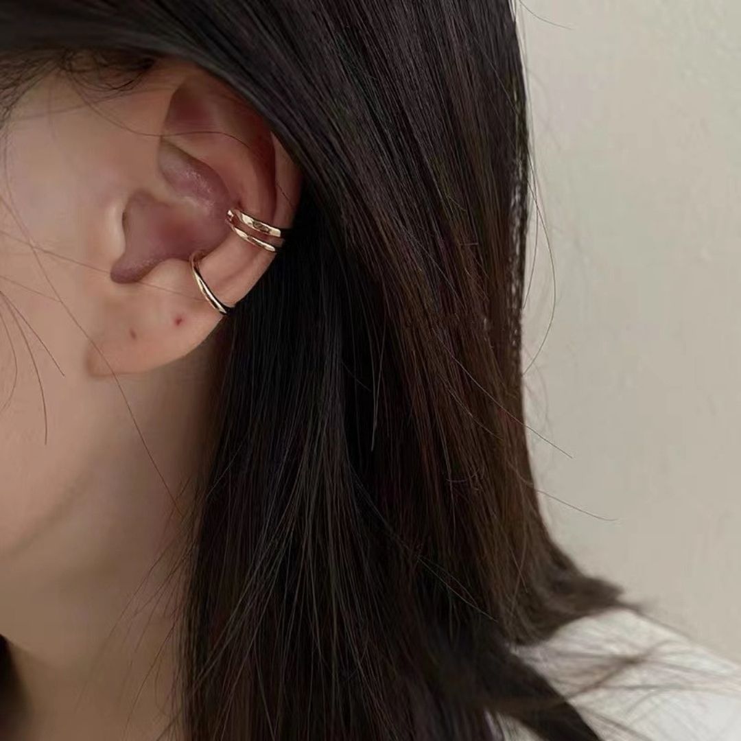 Bold Curve EarCuff Trio Earrings (Single Ear)