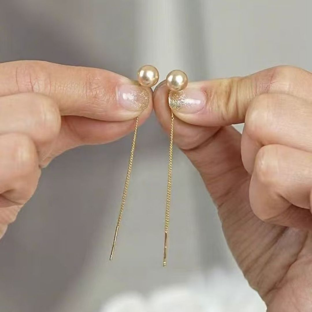 Golden Orbit Tassels Earrings