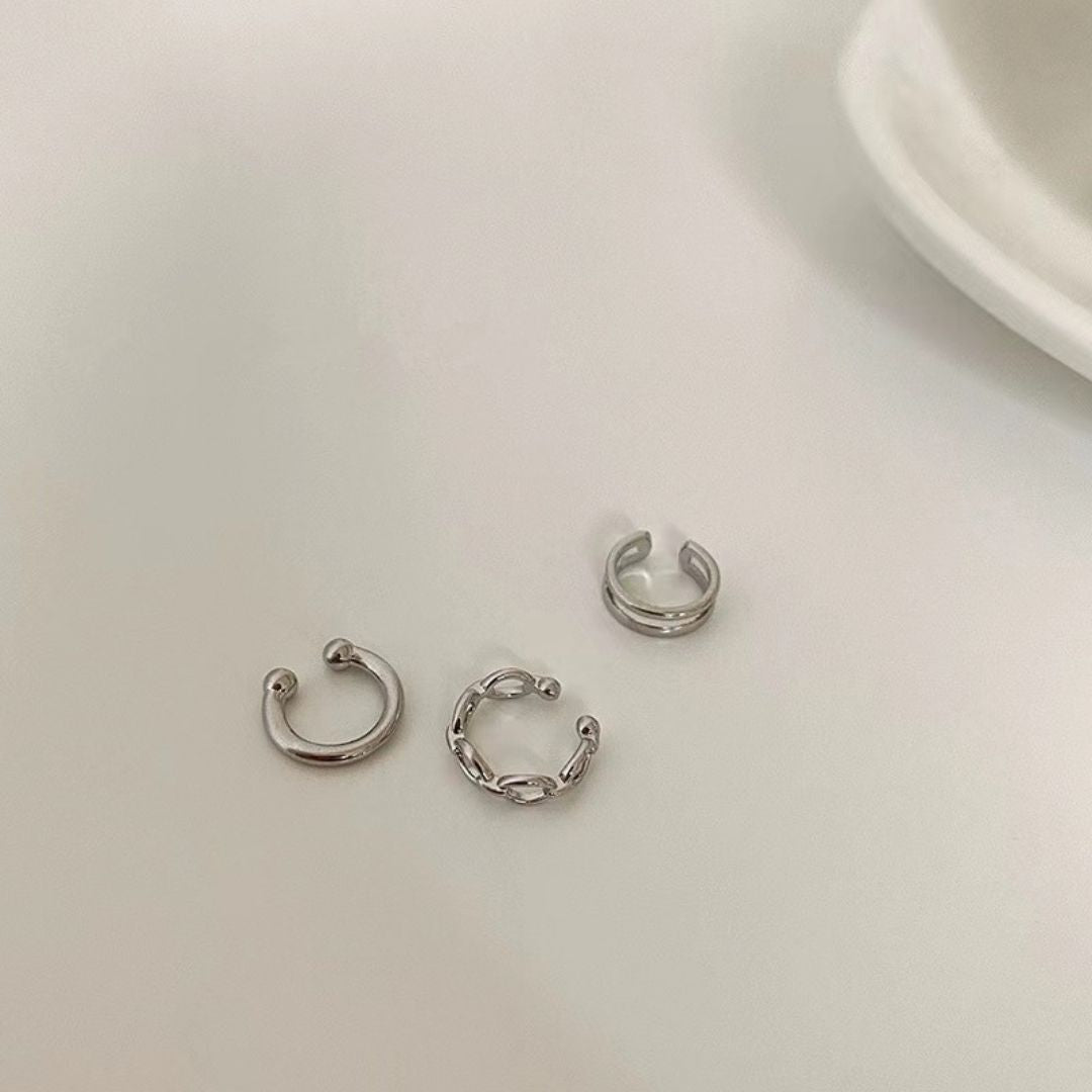 Bold Curve EarCuff Trio Earrings (Single Ear)